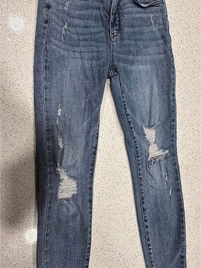 Judy Blue Control Top Skinny Jeans Distressed Blue Waist 28 Jeans